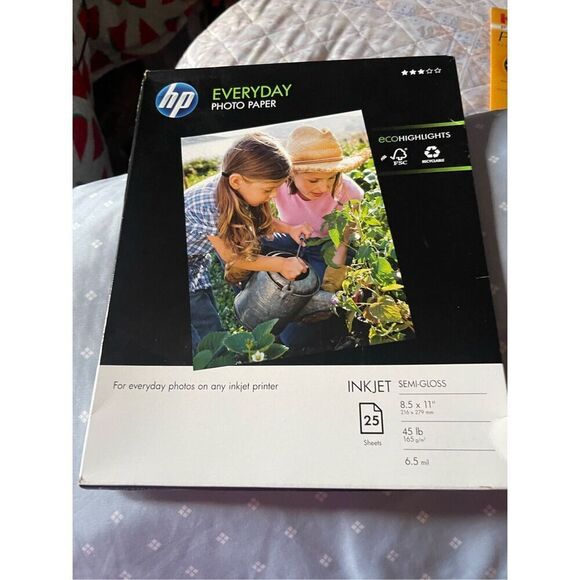 New HP Everyday 25 Sheet Letter 8.5 x 11-Inch Inkjet Semi-Gloss Photo Pape - Picture 10 of 11